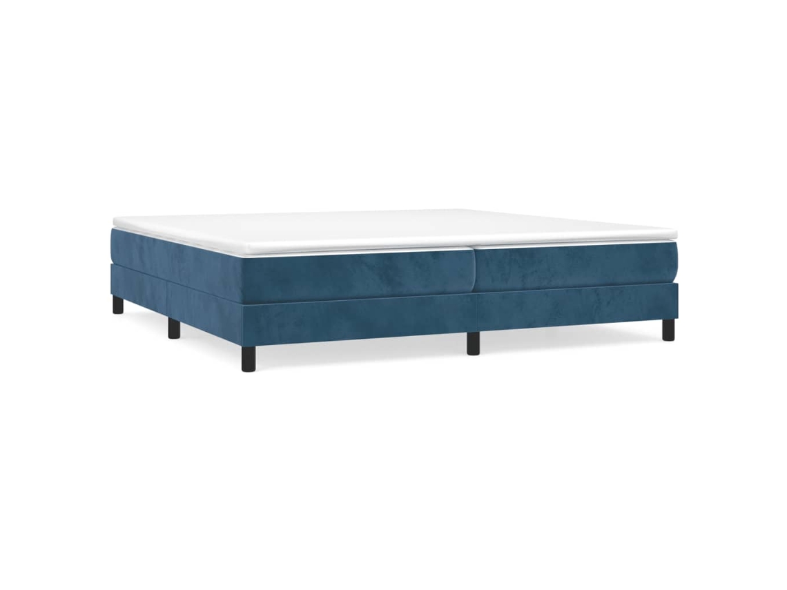Cama com Molas/colchão 200x200 Cm Veludo Azul escuro MAISON EXCLUSIVE