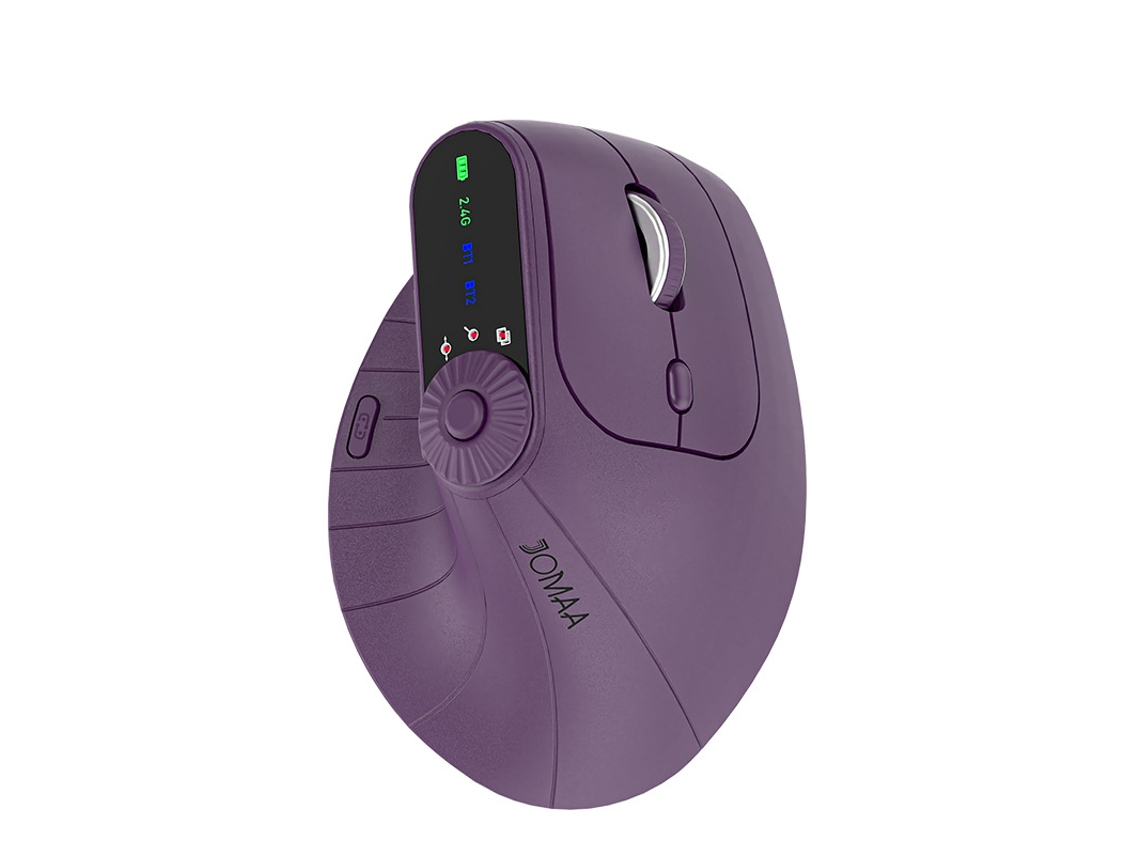 Rato Ergonómico Bestvite Sem Fios Com Ecrã Led Recarregável Roxo