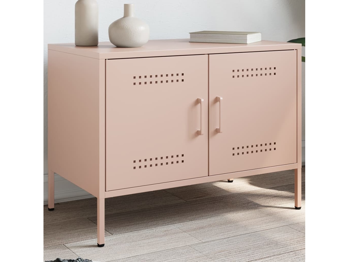 Vidaxl Móvel De Tv 68x39x50,5 Cm Aço Rosa