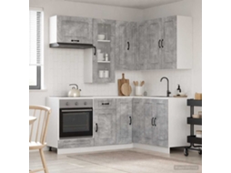 Vidaxl Unidade De Cozinha Kalmar 8 Unid. Cinzento Cimento