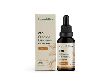 Óleo de Cânhamo 5% 1500 Mg CANNBLISS Full Spectrum com Mct 30 Ml Sabor Laranja