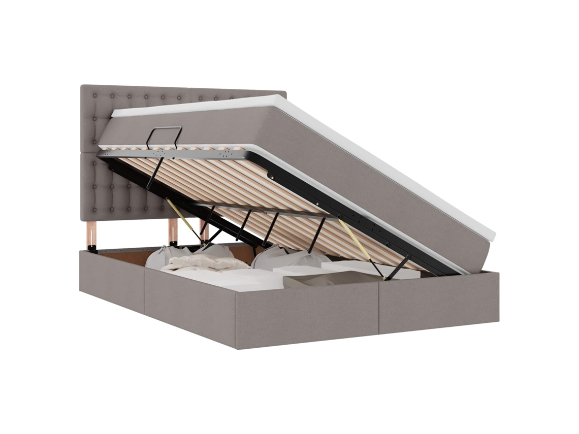 SYFAX™ Cama de Armazenamento Led com Colchão Cinzento acastanhado