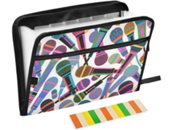 Pasta Expansível Com 13 Bolsos, Tamanho A4 E Carta, Com Fecho De Zíper Materiais Escritório, Microfone Colorido De