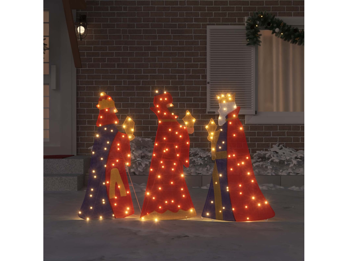 Vidaxl Iluminação De Natal Dos 3 Reis Magos 3 Unid. Led Branco Quente