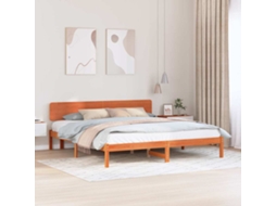 Vidaxl Estrutura Da Cama Com Cabeceira Marrom Cera 180 X 200 Cm