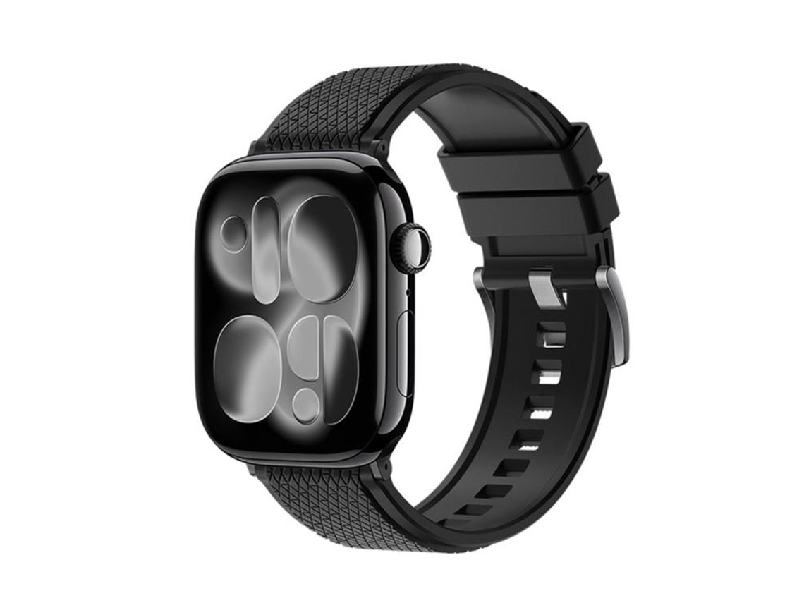 Bracelete Para Apple Watch 42/41/40/38mm - Borracha Fluorada Fkm Com Padrão Diamante Cinza
