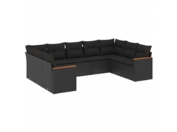 Garden Sofa Set, Garden Sofa Sets Vidaxl Preto Rattan / Vime (n/a)