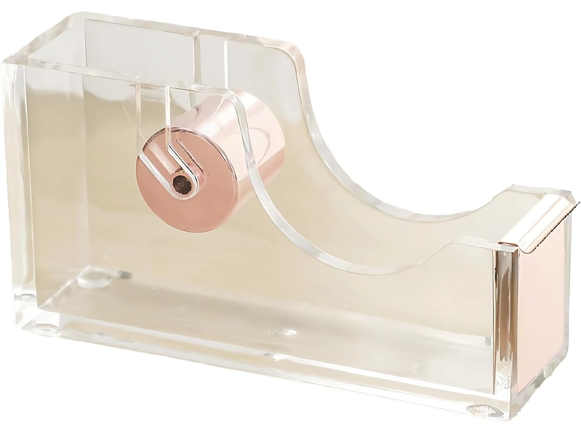 Acryl Klebebandabroller, Transparent E Schlankes Design Com Roségoldener Spule, Robusto Schreibtischhalter, Büro Und