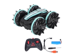 Bj-boat RC Stunt Car 2.4ghz 4wd Brinquedo Anfíbio com Controle Remoto de Dupla Face para Crianças a partir de 8 Anos - Verde