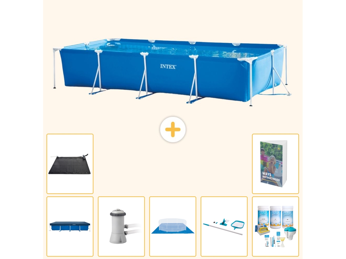 Intex Piscina Com Estrutura Retangular - 450x220x84 Cm - 8-peças S20061