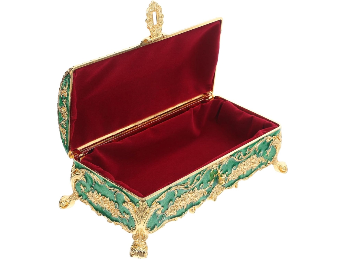 Caixa De Joias Vintage Verde Nuobesty, Pequena Caixa Para Guardar Anéis E Brincos.
