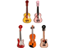 Conjunto De 5 Ímãs Geladeira Em Formato Guitarra Para Mini Instrumentos Musicais, Ímãs De Madeira Para Refletores