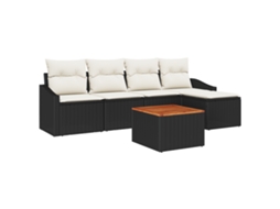 Conjunto 6 Conjunto Modular Vidaxl Preto Vime Pe (55 X 55 X 37 Cm)