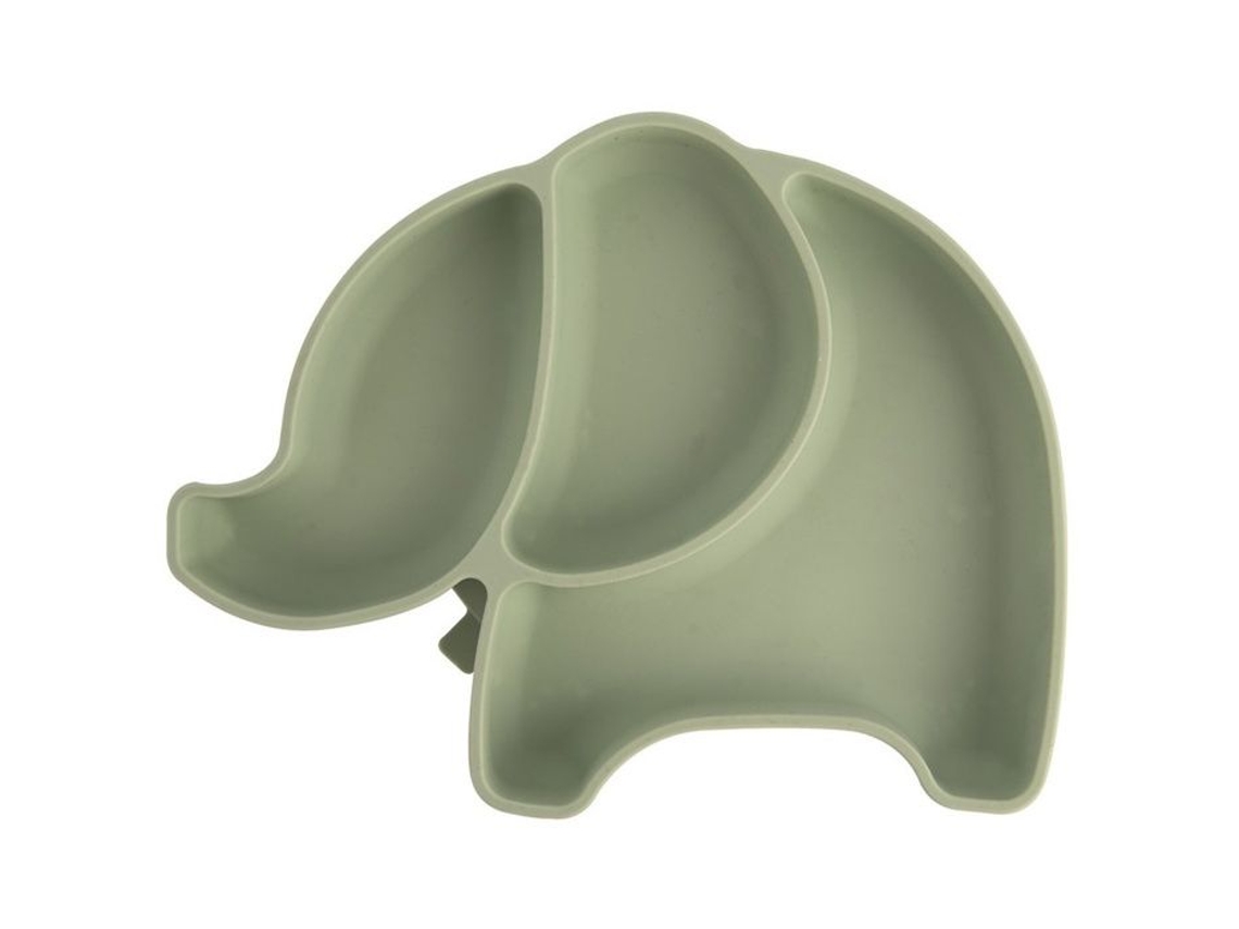 Prato Para Criança Orion Silicone Verde 23,5x19x3,5 Cm Resistência Ao Calor