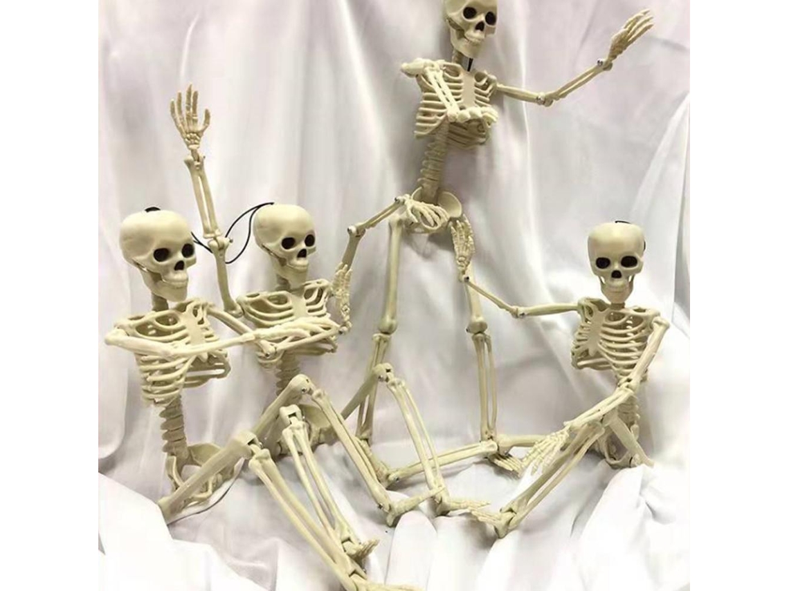 Primerox 2 Pack Esqueleto de Halloween 40cm Noivo e Noiva com Juntas Móveis Decoração de Festa Assustadora