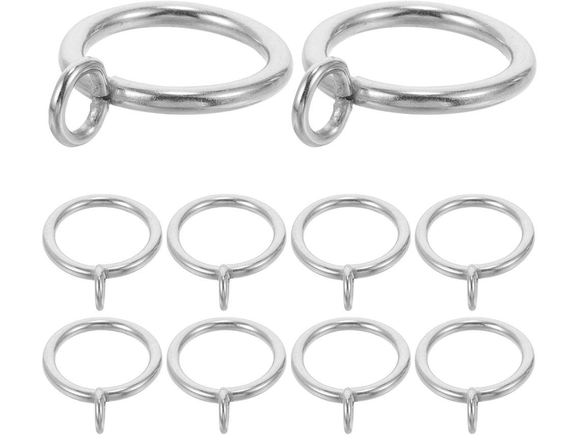 Conjunto De 10 Argolas Para Cortina Chuveiro Em Pvc, Cor Prata,