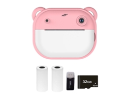 Câmera Infantil 1080p com Impressão Térmica 2" Ips 24mp Selfie Vídeo com 2 Rolos de Papel | S/MARCA