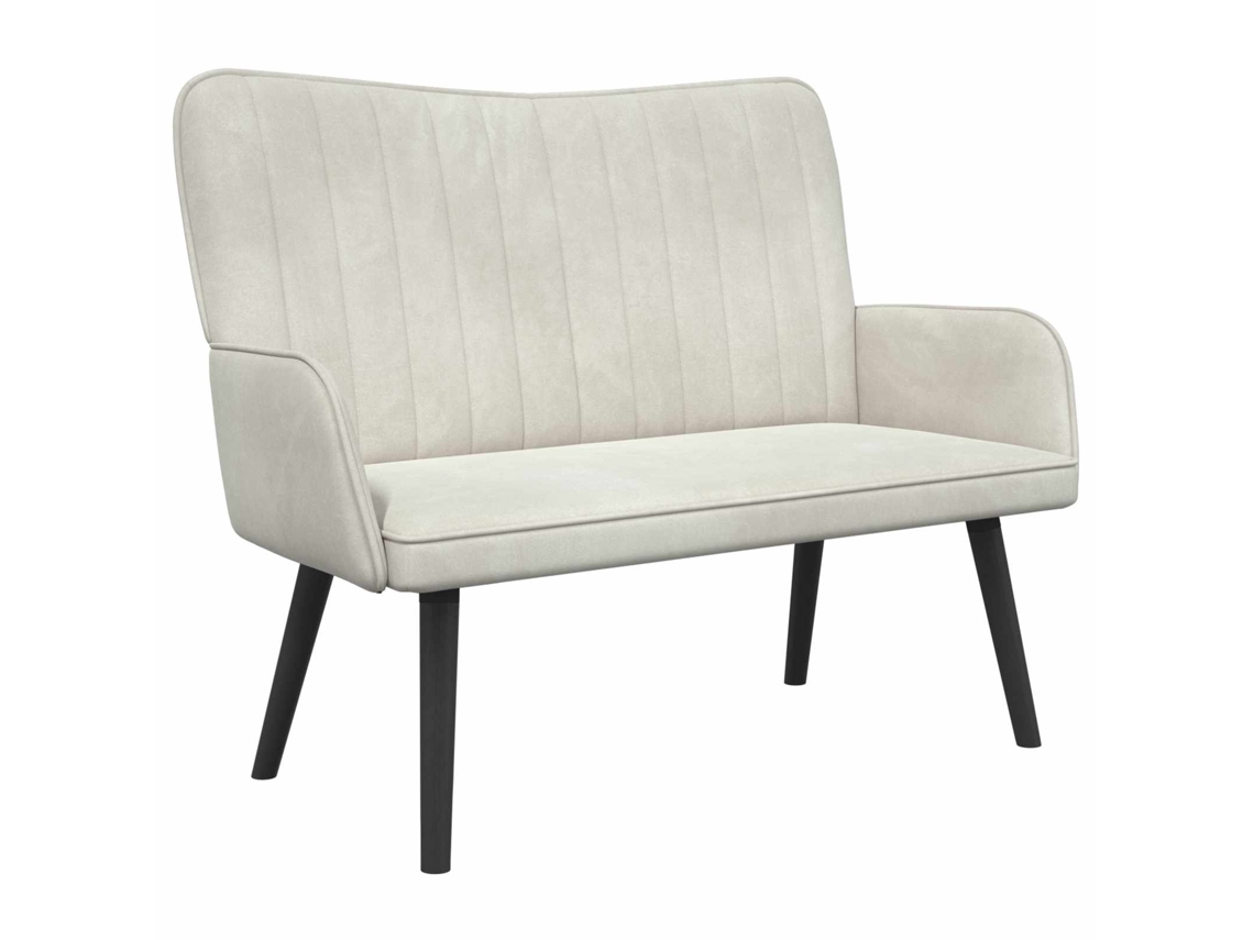 Sofá para 2 Pessoas Creme 115 X 61 X 87 Cm Veludo MAISON EXCLUSIVE (v)