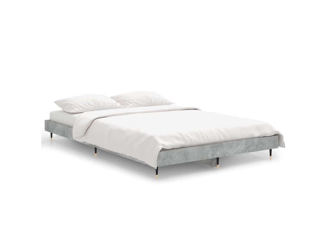 Bed Frame, Bed Frames Vidaxl Cinzeto Madeira Processada (120 X 190 Cm)