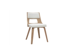 Silla Escandinava Blanca Y Madera Clara Garbo Miliboo