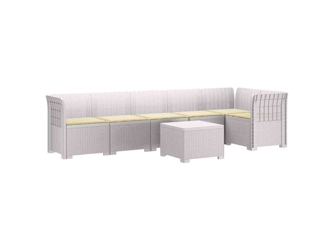 Maison Exclusive - Sofá De Jardim Para 6 Pessoas Com Almofadas Aparência De Rattan