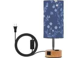 Luminária de mesa LED Linqin com controle por toque, portas USB com certificação CEA, lâmpada LED inclusa, ideal para mesa de trabalho, azul.