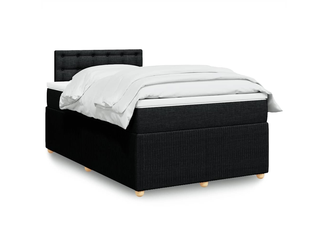Vidaxl Cama com Molas/colchão 120x200 Cm Tecido Preto