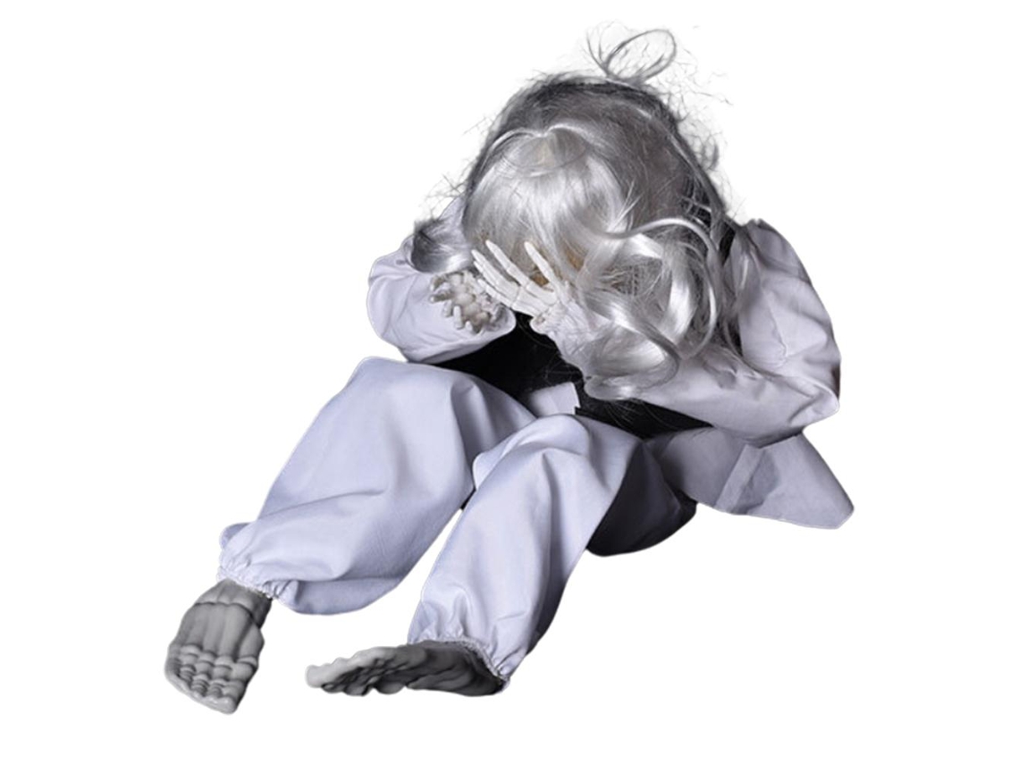Primerox boneca Fantasma Chorando Halloween com Sensor de Voz e Toque Decoração Assustadora