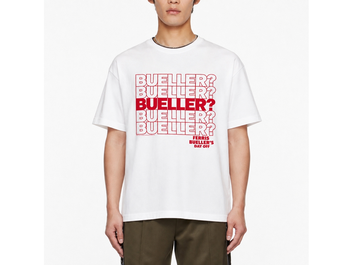 Rockinstone Ferris Bueller's Day Off Beuller Repeat White Adult T-shirt Size:s