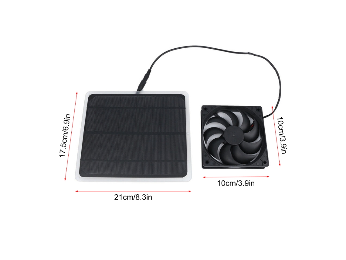 Ventilador Solar 10w 12v para Casa de Galinhas