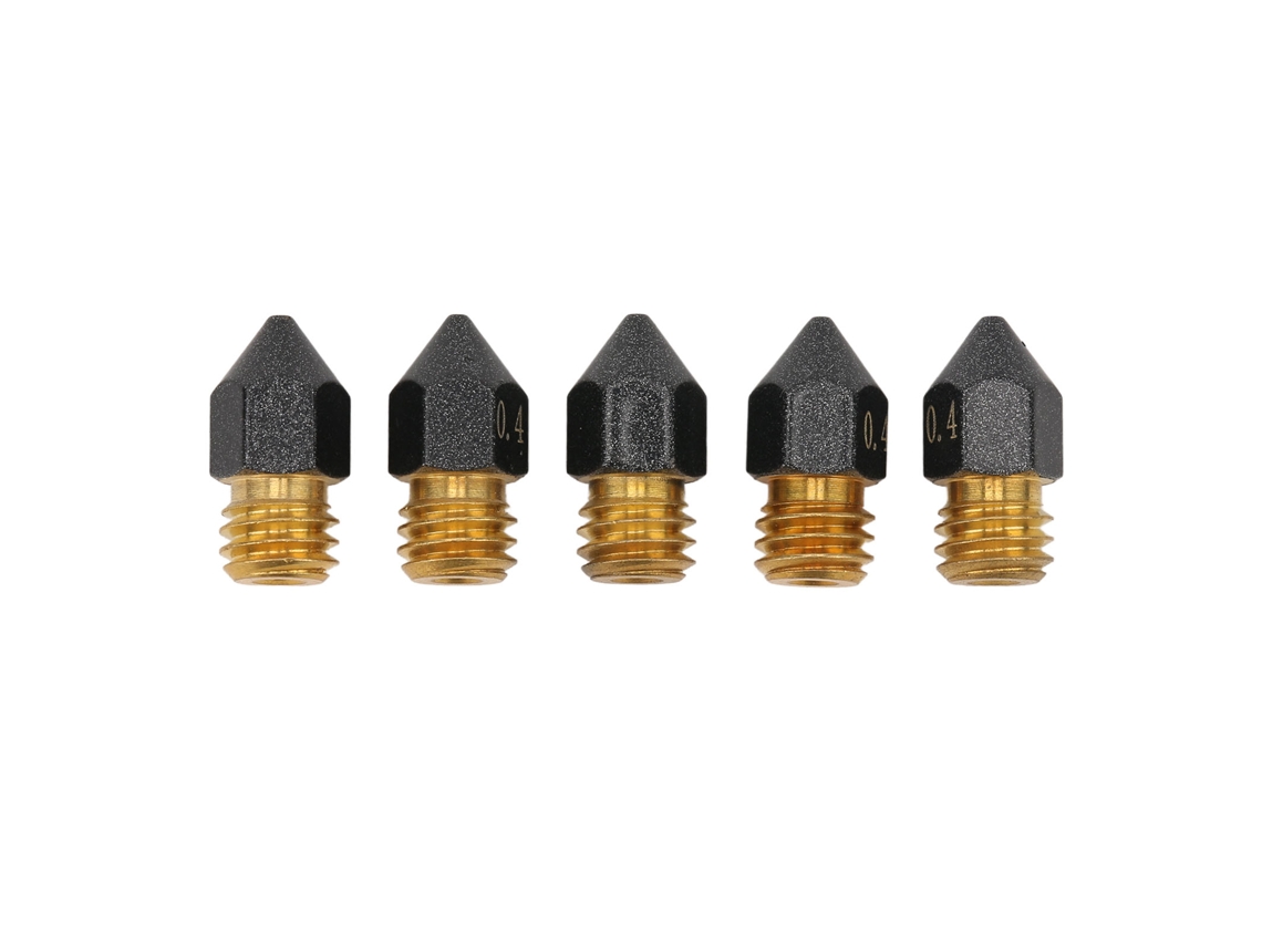 Bico De Bocal Hotend Para Impressora 3d 0.4mm Latão Ptfe Coating Extruder Mk8 Filamento 1.75mm 5 Peças