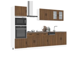 Vidaxl 7 Peças Armário De Cozinha Conjunto Kalmar Carvalho Castanho