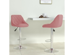 Vidaxl Bancos De Bar 2 Pcs Veludo Rosa