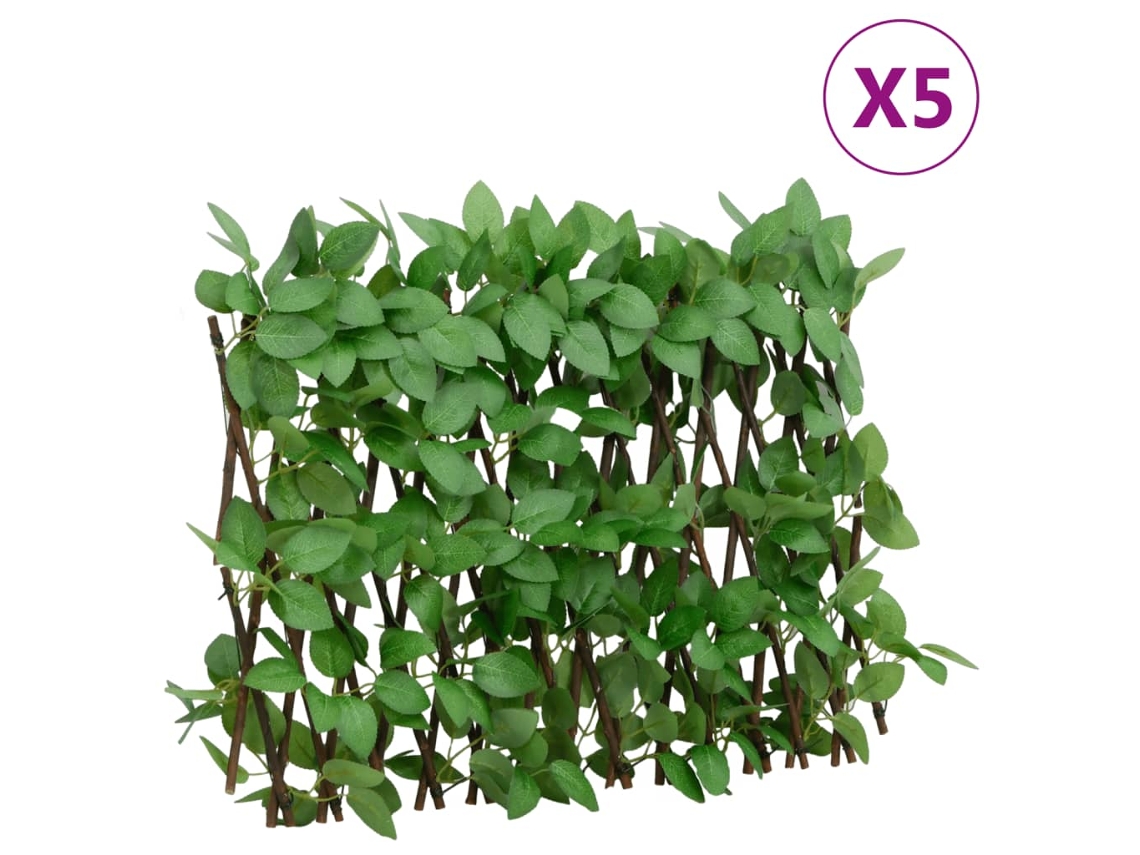 Vidaxl treliça De Hera Artificial Extensível 5 Pcs 180x30 Cm Verde