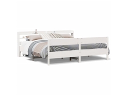 Bed Frame, Bed Frames Vidaxl Branco Madeira De Pinho (180 X 200 Cm)