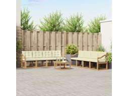 Vidaxl Conjunto De Sofás Para Exterior 9 Unid. Branco E Creme