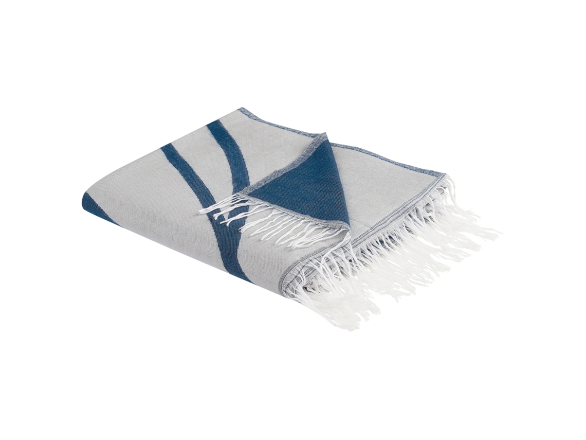 Manta Decorativa Beliani Haprek De Acrílico, Poliéster Azul 130x170x0.3
