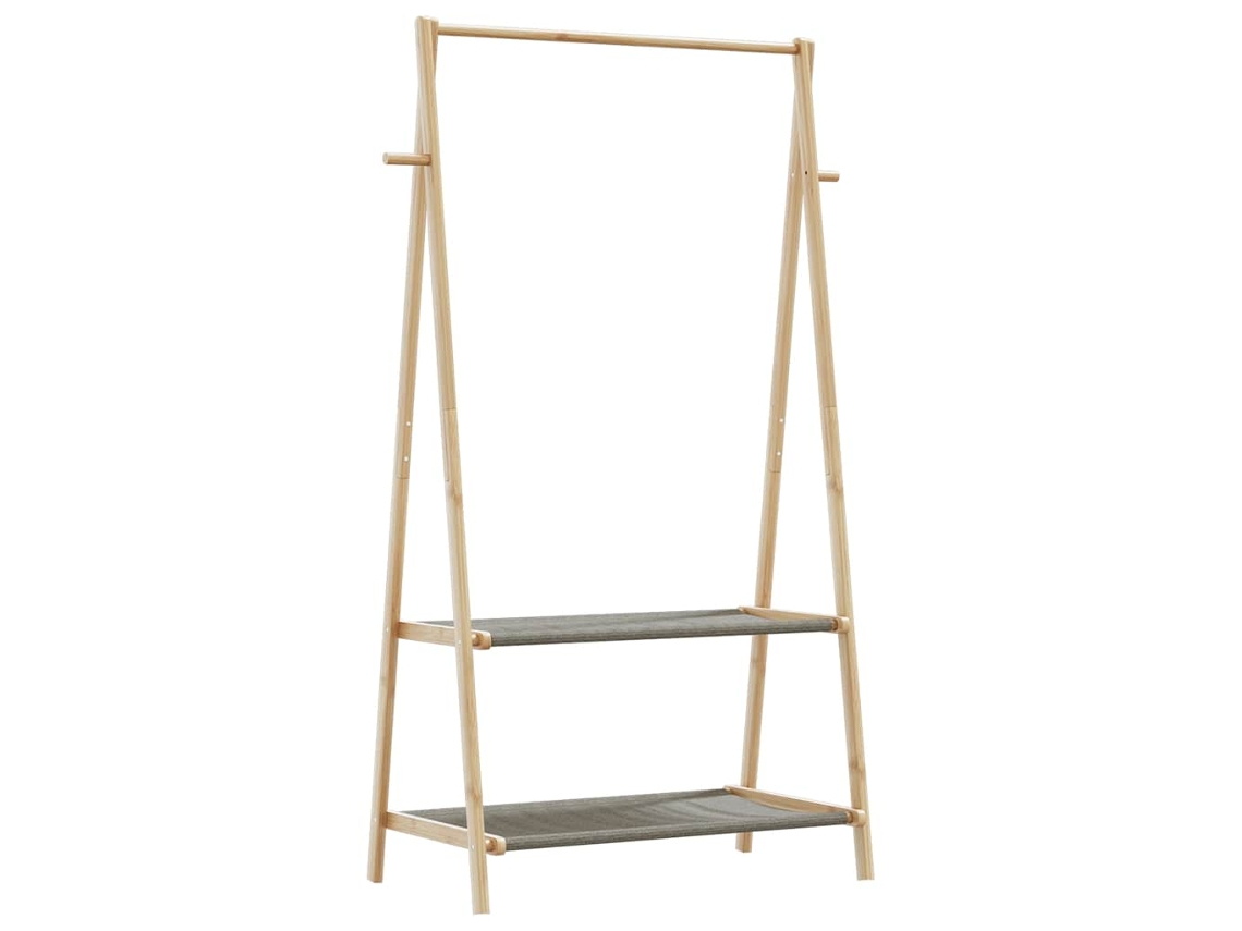 Vidaxl Roupeiro Com Prateleiras 96x45,5x150,5 Cm Bambu