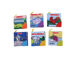 Mali 6 Livros de Tecido para Bebê Macio Educativo Infantil com Sons e Cores Vibrantes