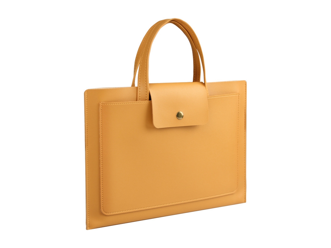 Pasta Para Portátil De 13 A 14 Polegadas , Fabricada Em Material Pu Impermeável Amarelo Hexinyigjly