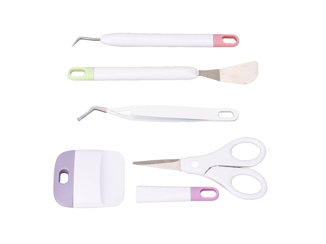 Conjunto de 5 Ferramentas de Desembaste em Vinil Alicates Raspador Espátula Tesoura Kit para Arte e Craft