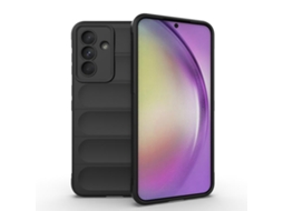 Capa Halinuia Para Samsung Galaxy A56 5g Magic Shield Tpu Flannel Preto (proteção Integral, Interior Em Flanela)