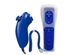 Controle De Jogo Para Wii, Com Alça Nunchaku, Capa De Silicone E Alça De Pulso (azul) Cuich