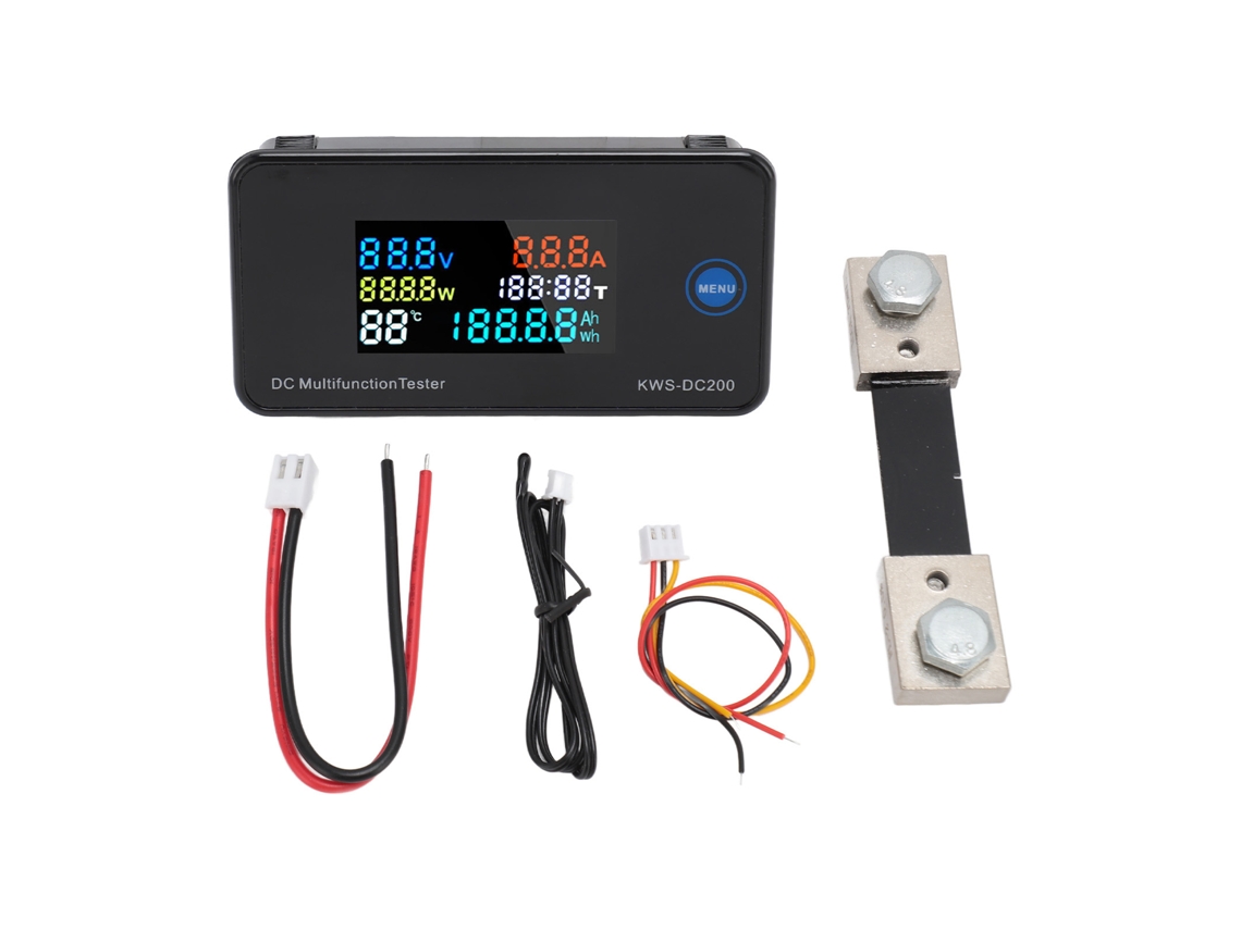 Aetheria voltímetro Amperímetro Digital Dc Lcd Colorido Multifuncional Tester 7 em 1