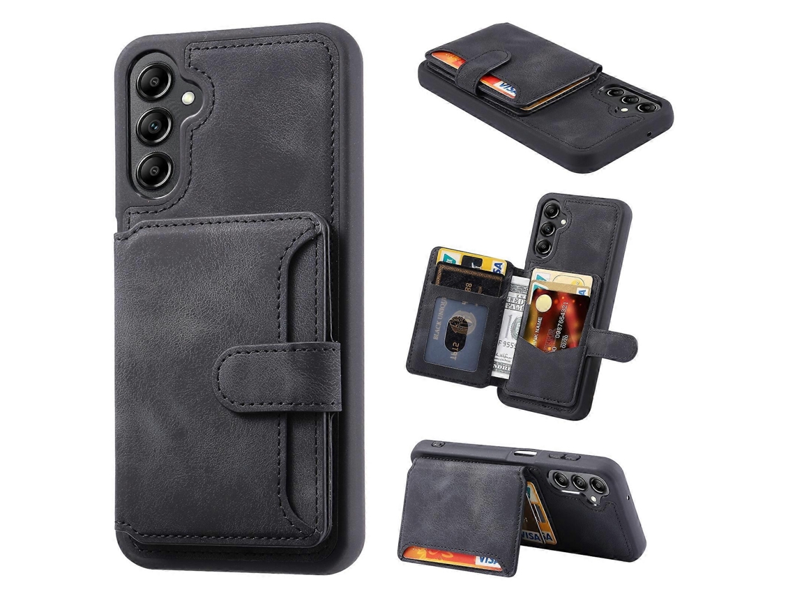 Capa Para Samsung Galaxy A15 4g/5g Com Toque Suave, Proteção Rfid E Compartimento Para Cartões Em Pu.