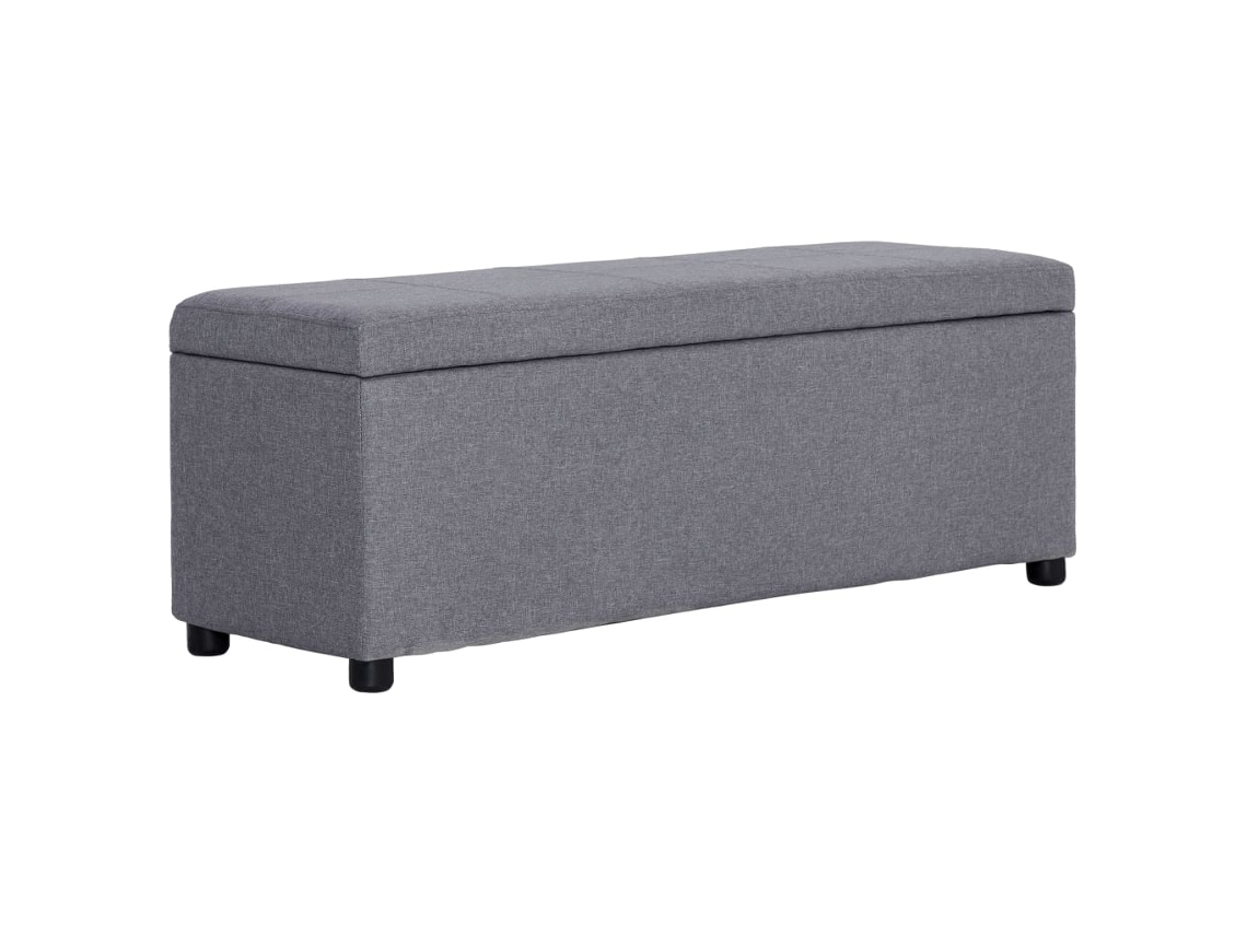 Vidaxl Banco C/ Compartim. Arrumação 116 Cm Poliéster Cinzento-claro