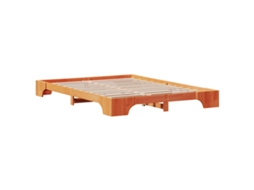 Conjunto 1 Estrutura Da Cama Vidaxl Castanho Madeira De Pinho Maciça (150 X 200 Cm)
