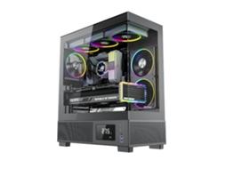Progaming Kian Preta Caixa Pc Atx Mid Tower Con 6 Ventoinhas Argb (5 Reverse), Hub Argb Pwm Con Mando, Aio 360 Mm, Display Temp Cpu/gpu/ambient