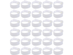 Pacote com 100 pulseiras médicas impermeáveis em PVC com marcação de data, pulseiras de identificação para pacientes.