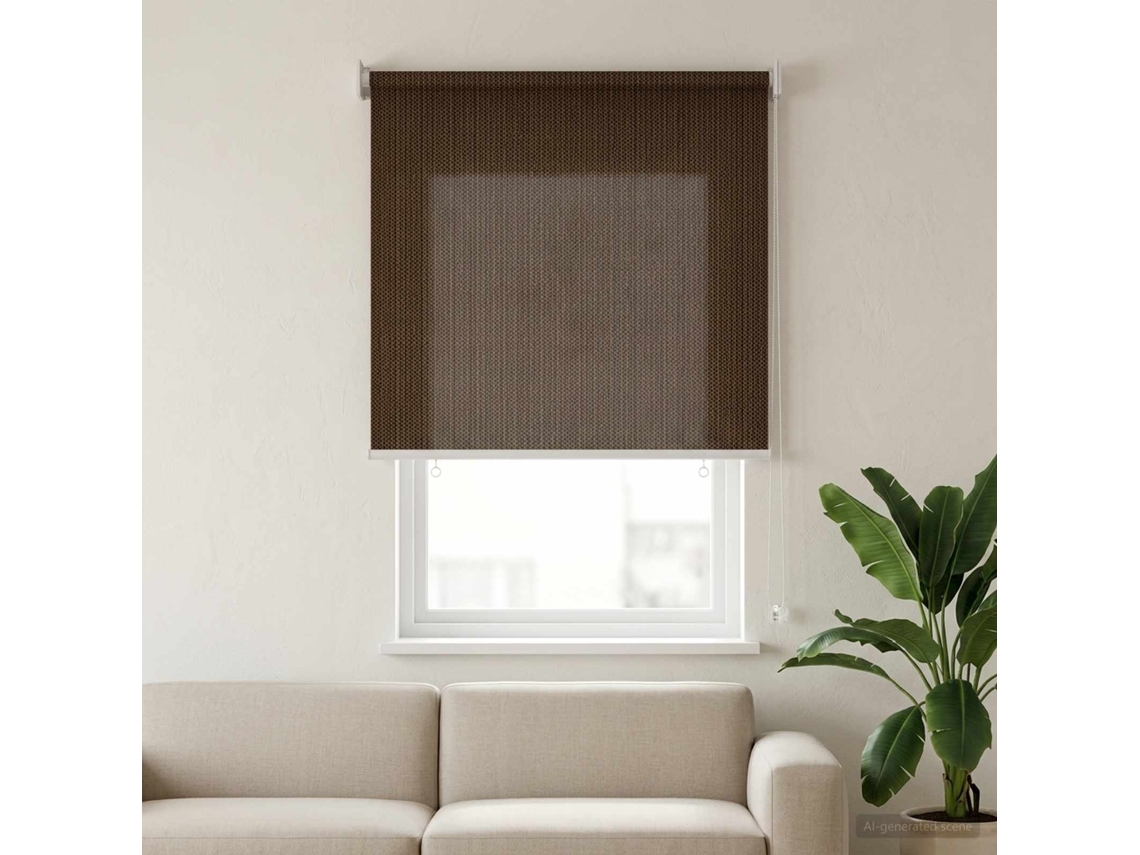 Vidaxl Persiana Rolô Externa Com Bloco De 90% Uv Castanho 60 X 140 Cm
